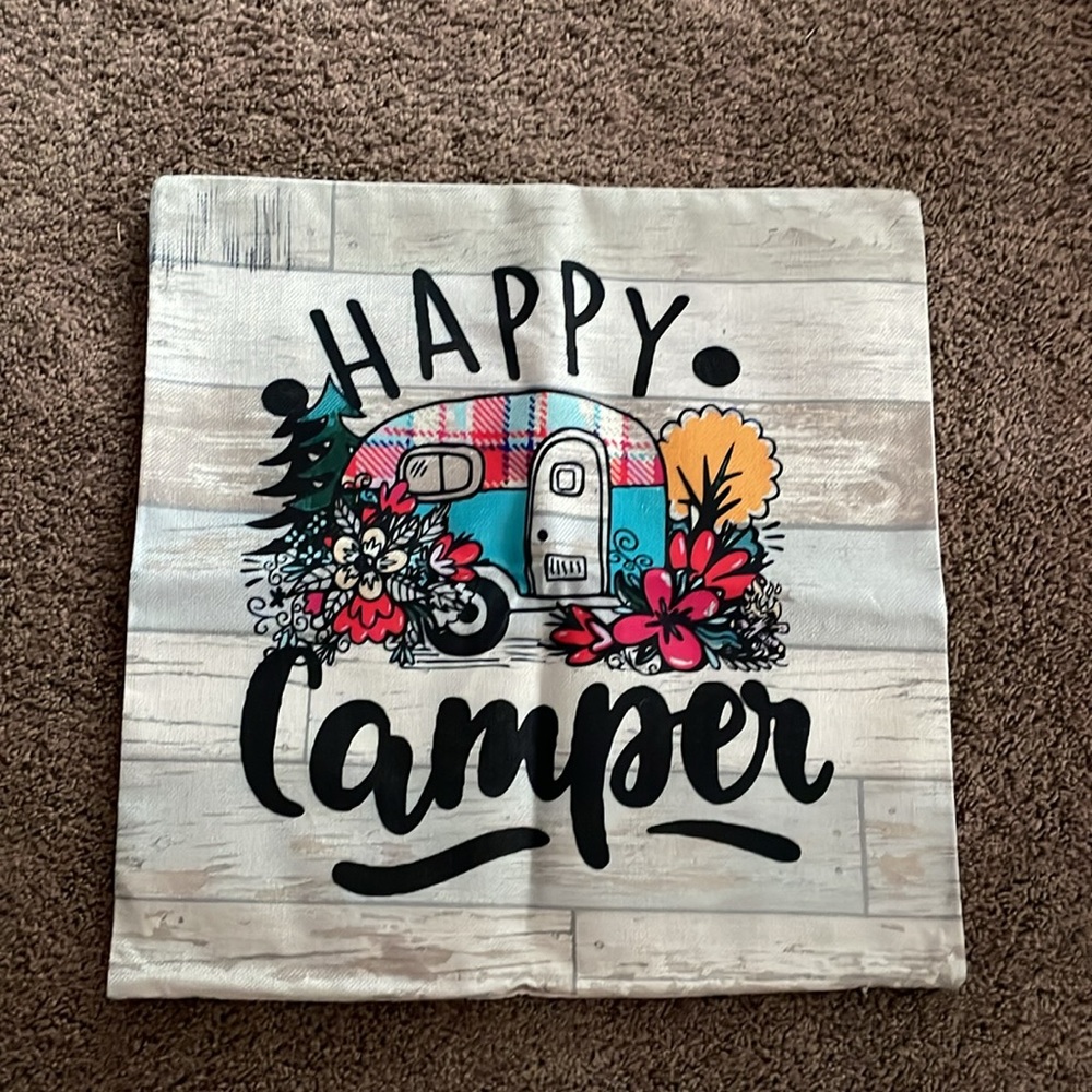 🌿NEW “Happy Camper” pillow cover